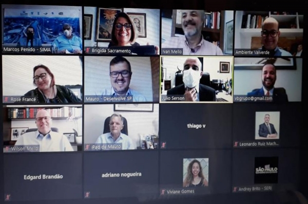 Videoconfer&ecirc;ncia em apoio aos Cons&oacute;rcios com Rede Paulista, Investe S&atilde;o Paulo e Secret&aacute;rios de Estado.